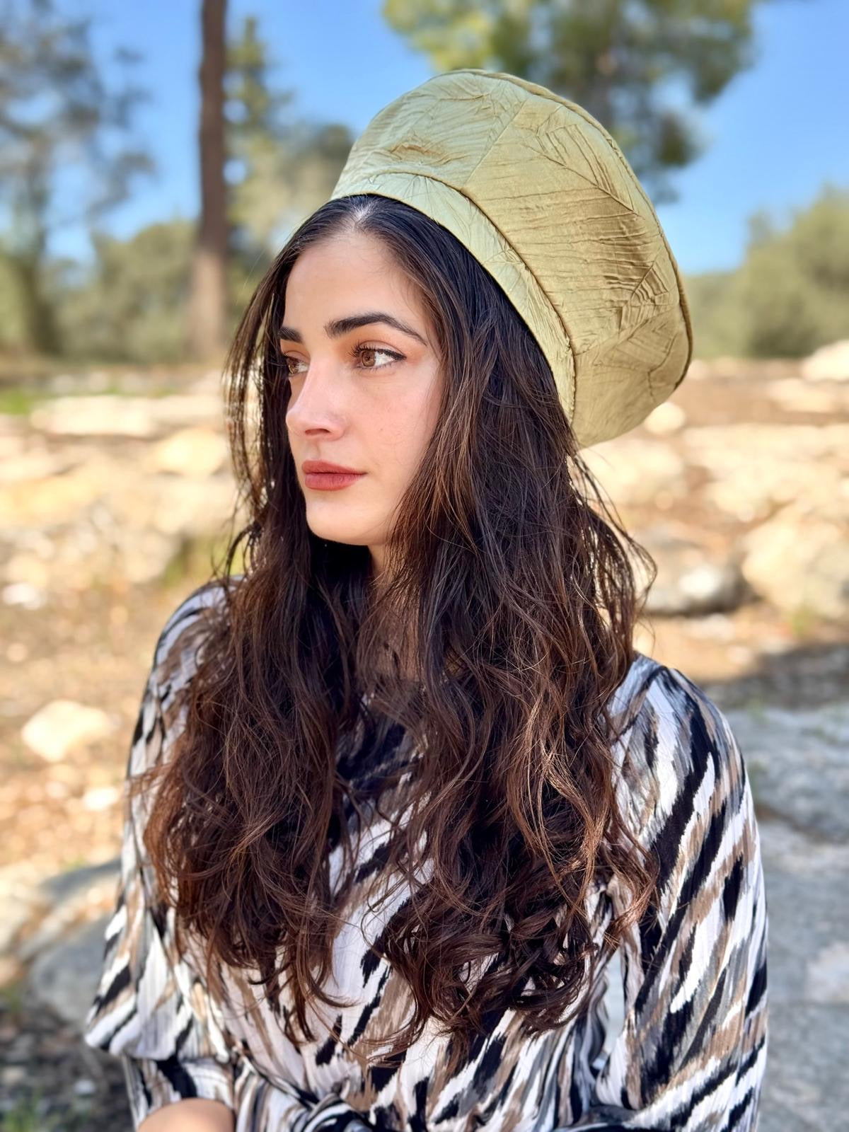 כובע שיק פליסה ירוק