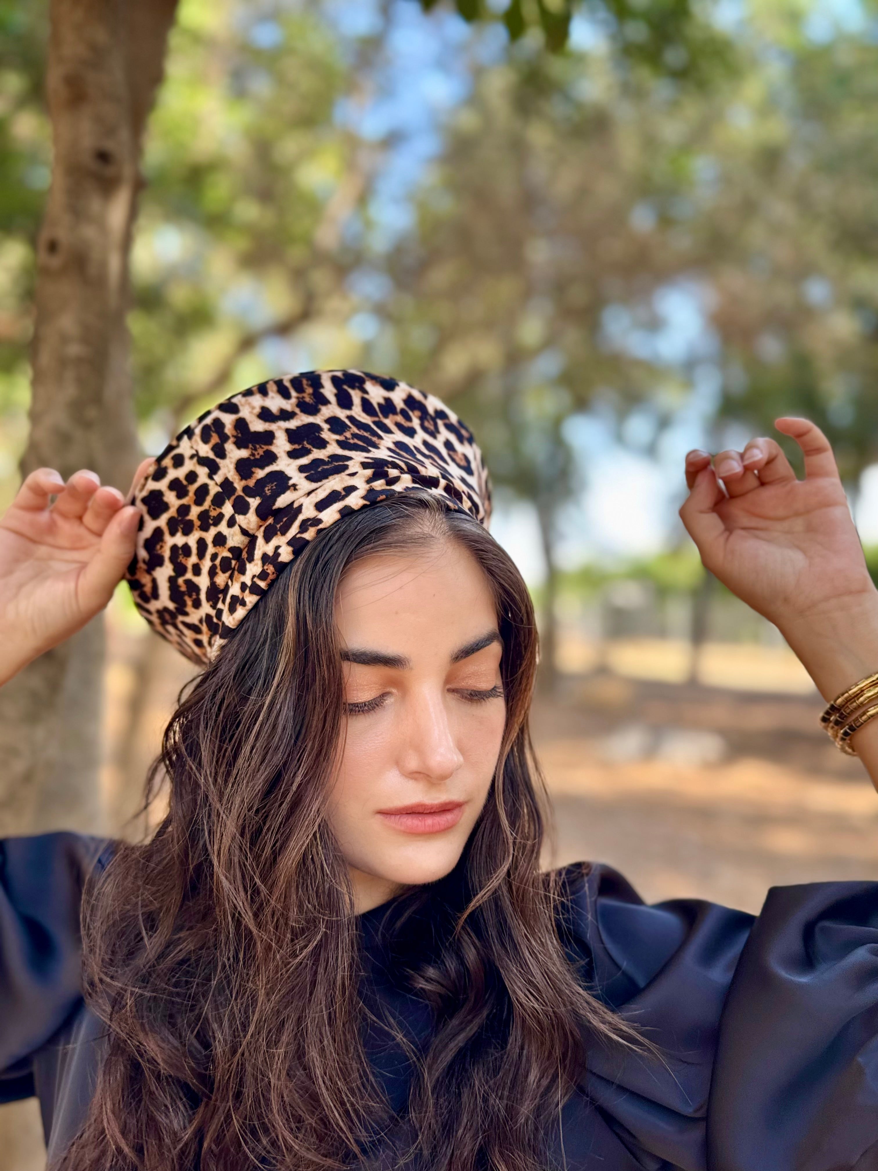  כובע שיק קומפורט מנומר חום (7900028305584)