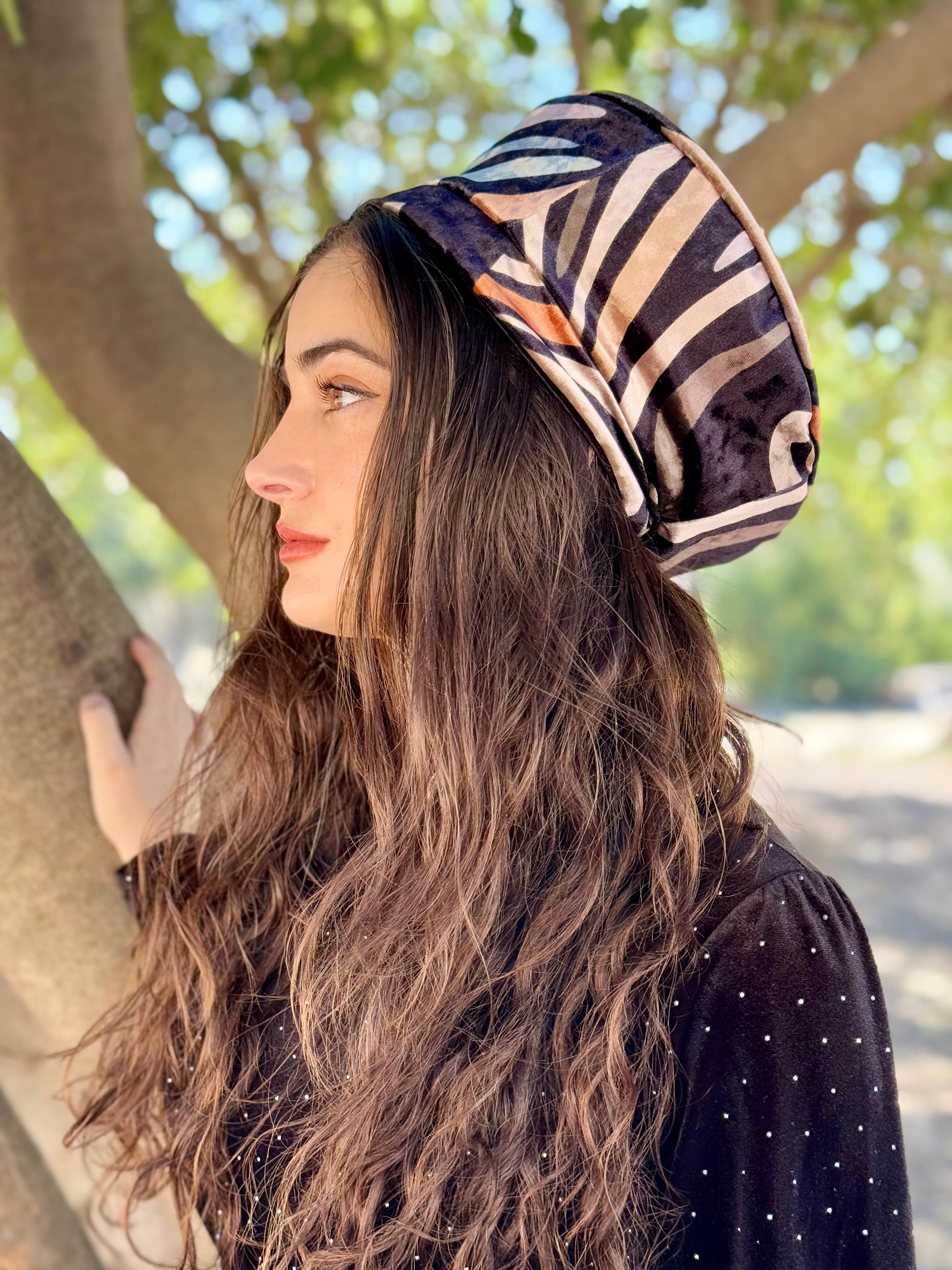  כובע שיק קומפורט קטיפה שחור מזובר (7766364455088)