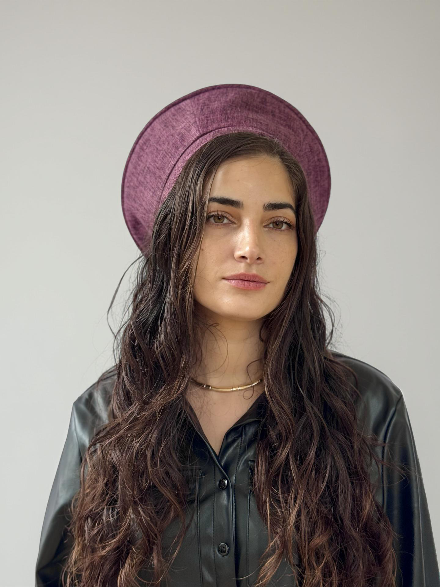כובע שיק גובלן סגול חציל