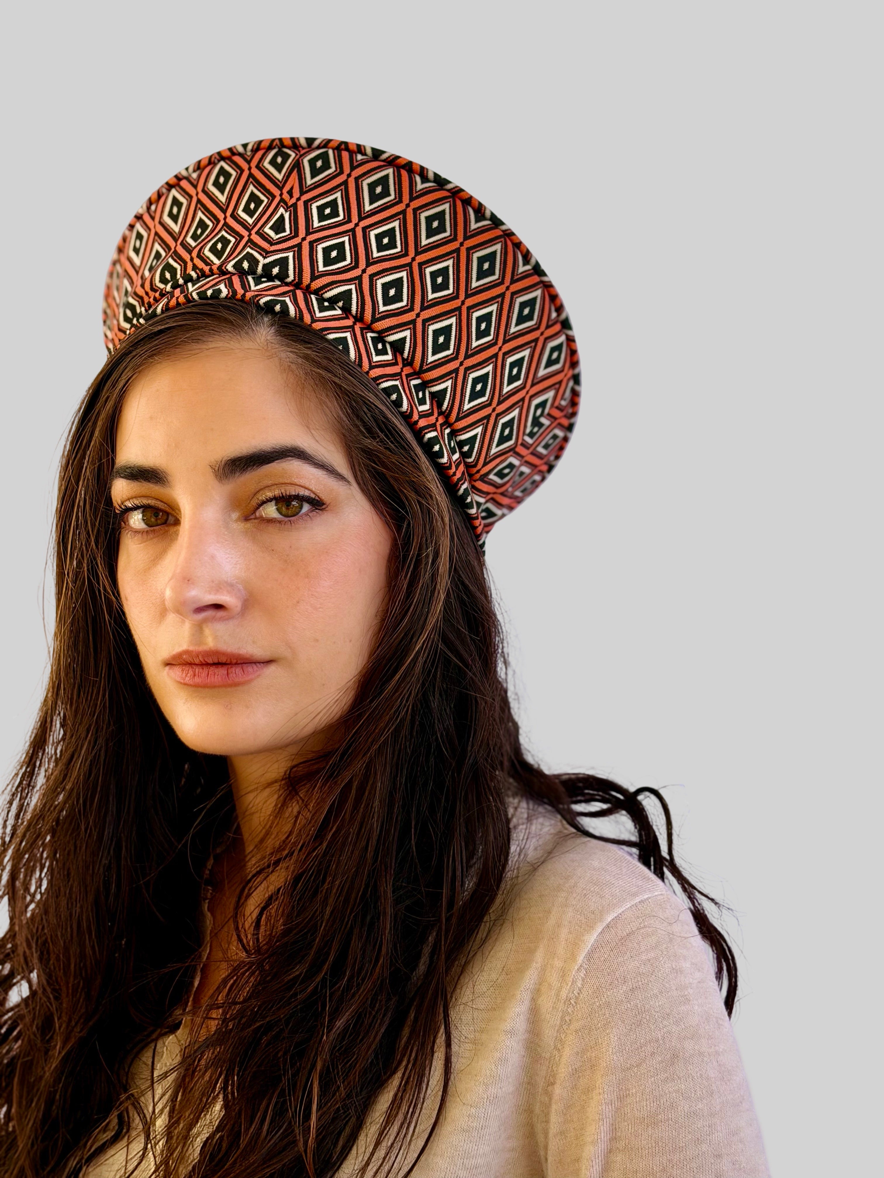 כובע שיק קומפורט גאומטרי כתום