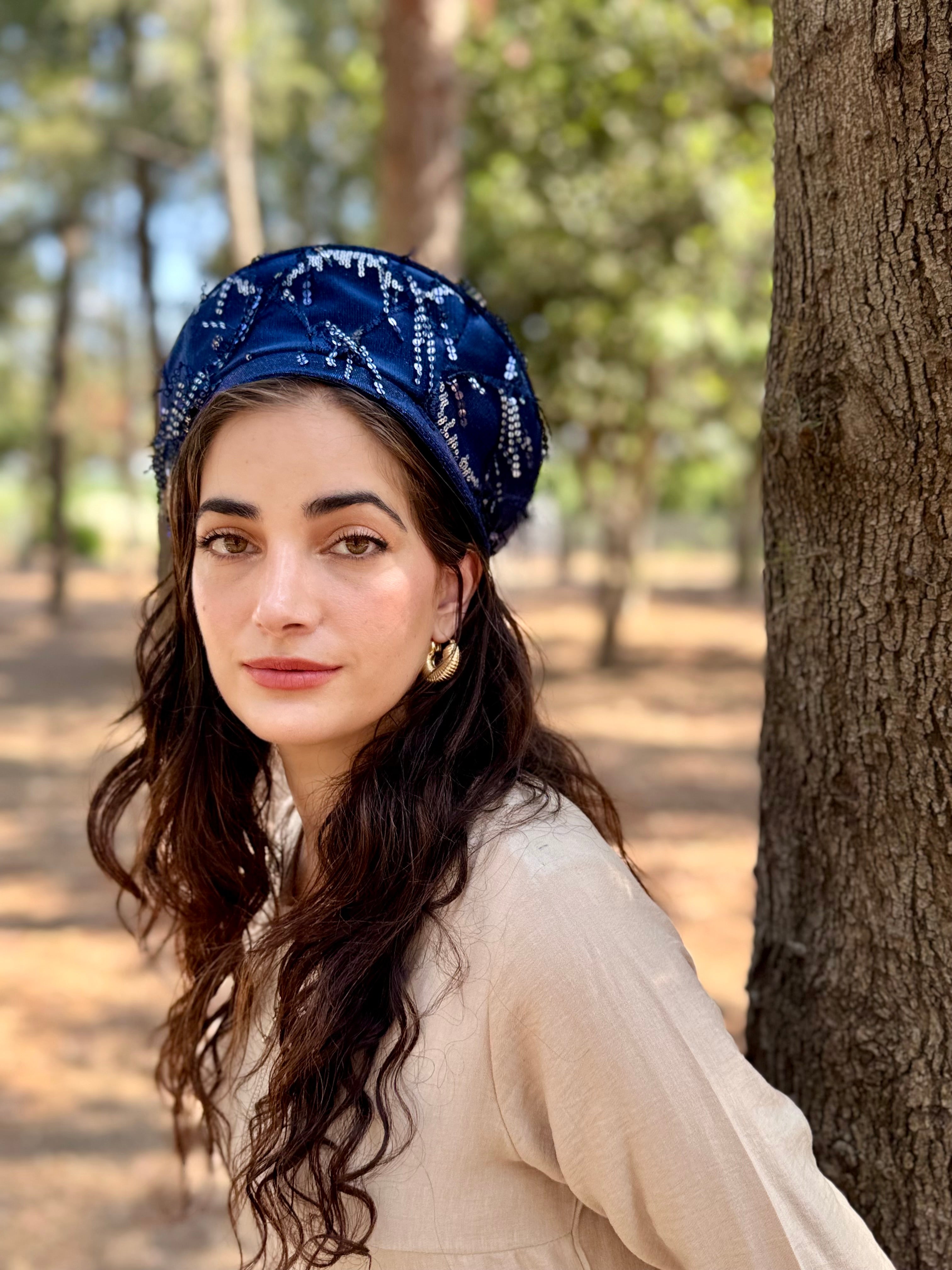  כובע שיק קומפורט פרנזים כחול כסף (7907269738672)