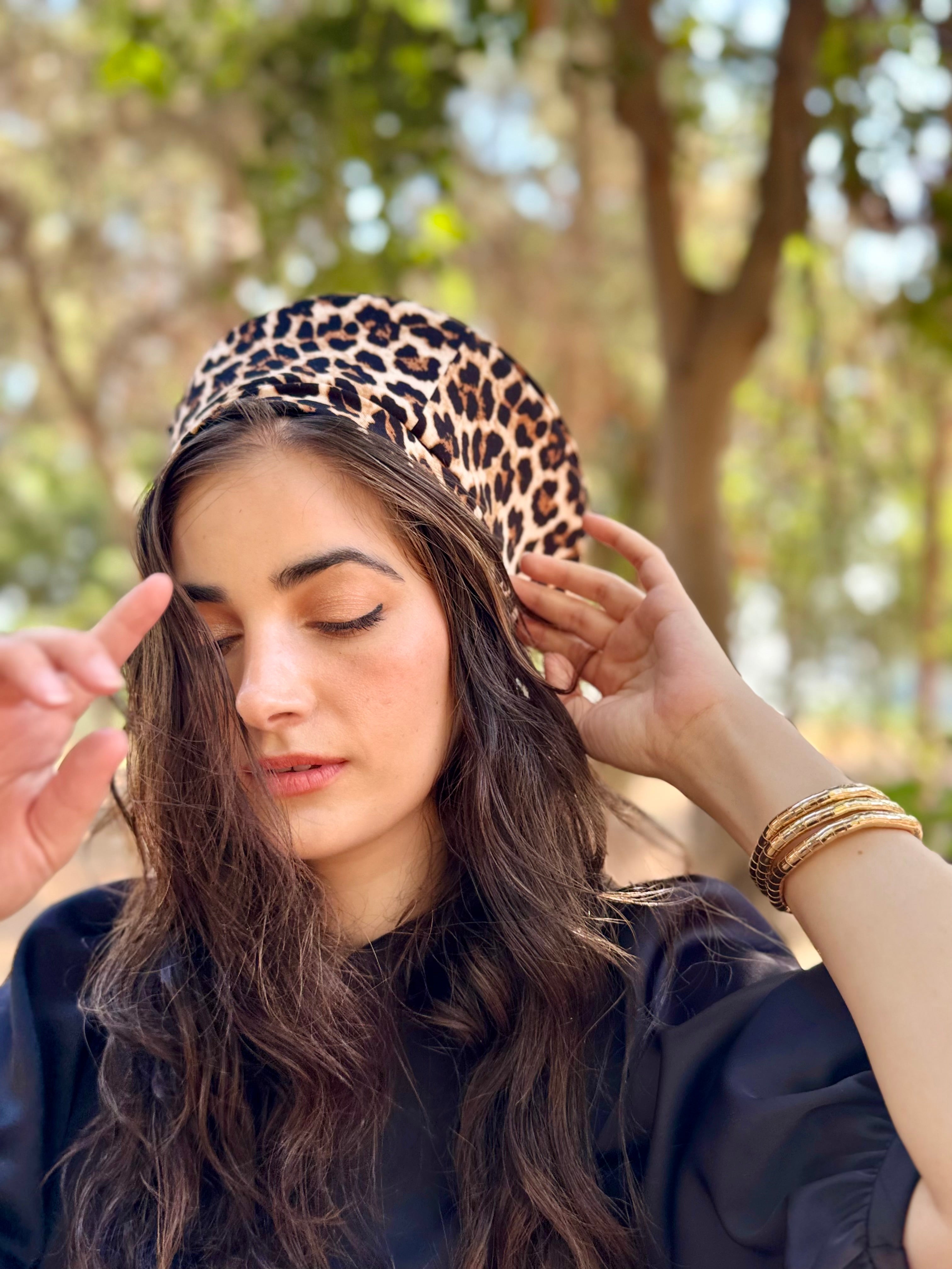  כובע שיק קומפורט מנומר חום (7900028305584)