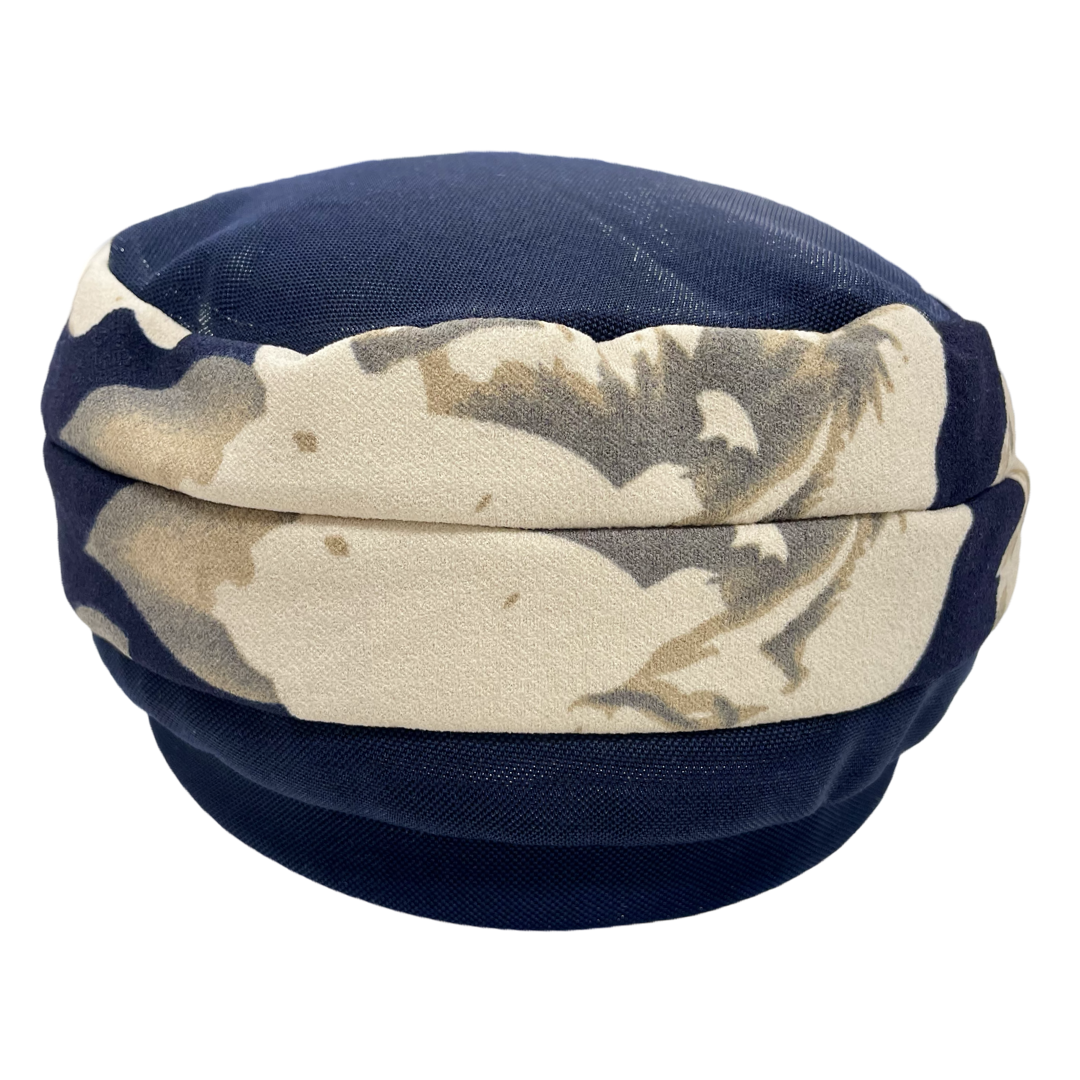 ברט קל פסים כחול פרחים בז׳ (7809352892592)