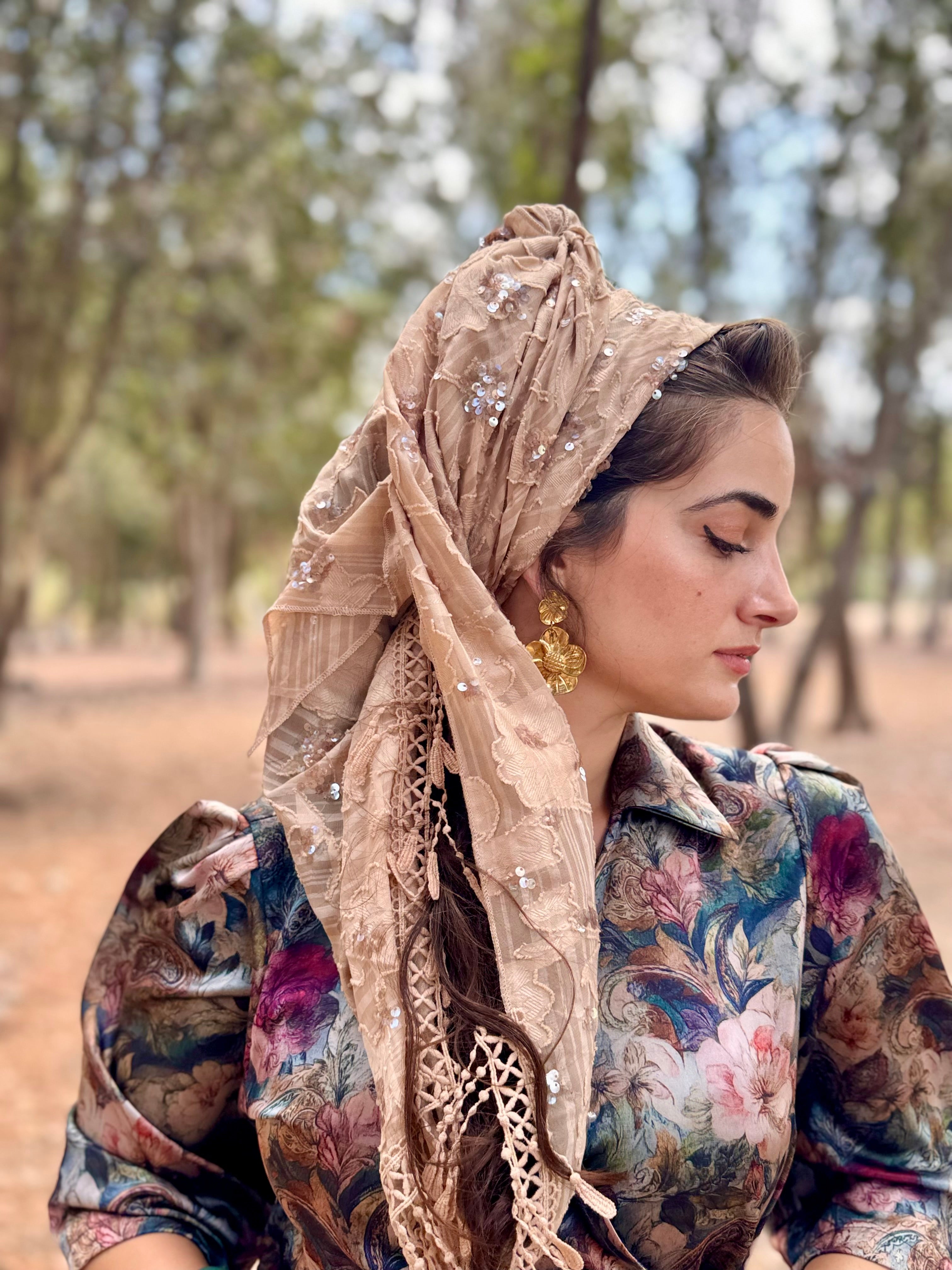 מטפחת ביוטי מוקה משולש (7937001423024)