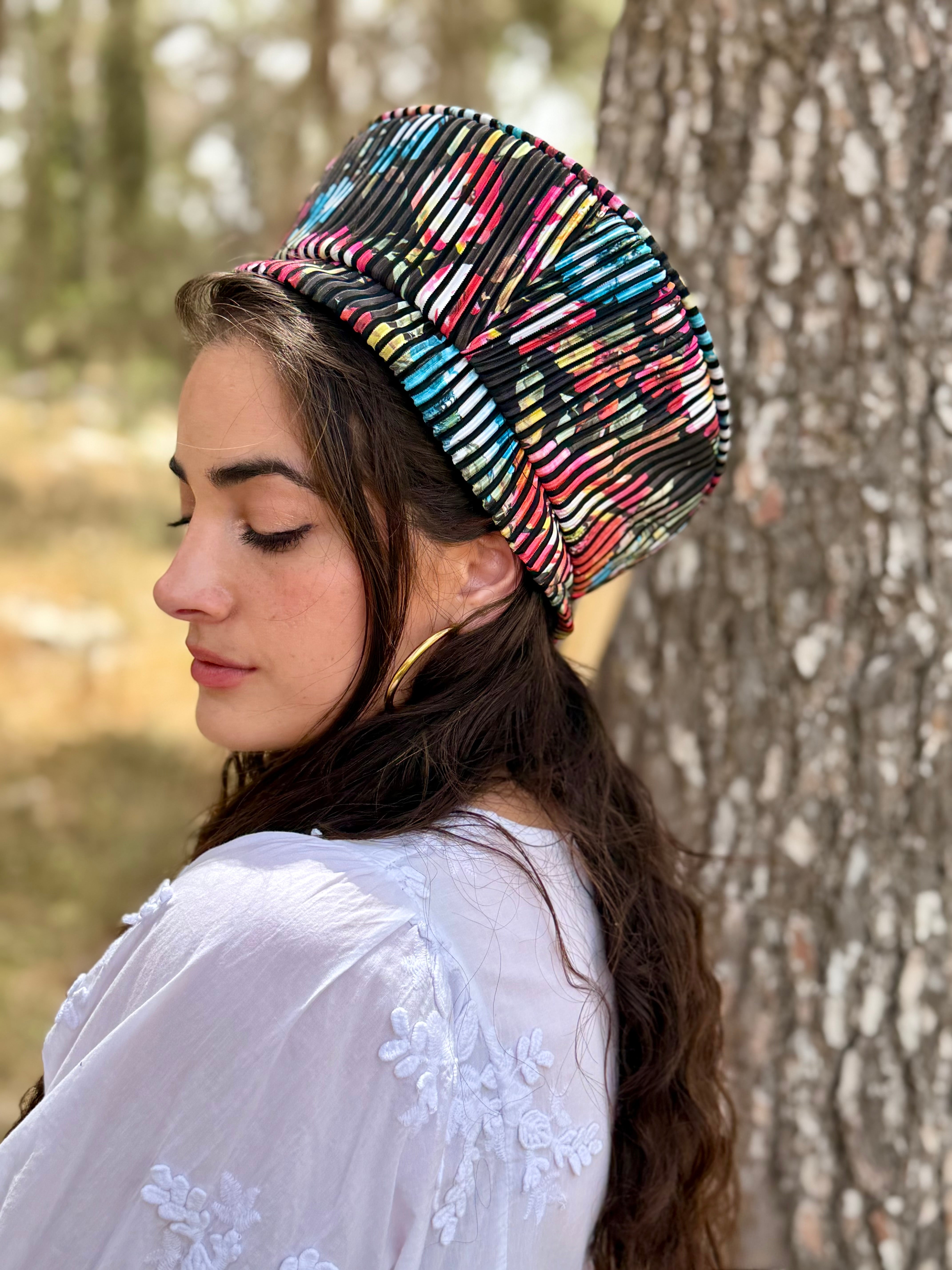 כובע שיק קומפורט פסים פרחוני