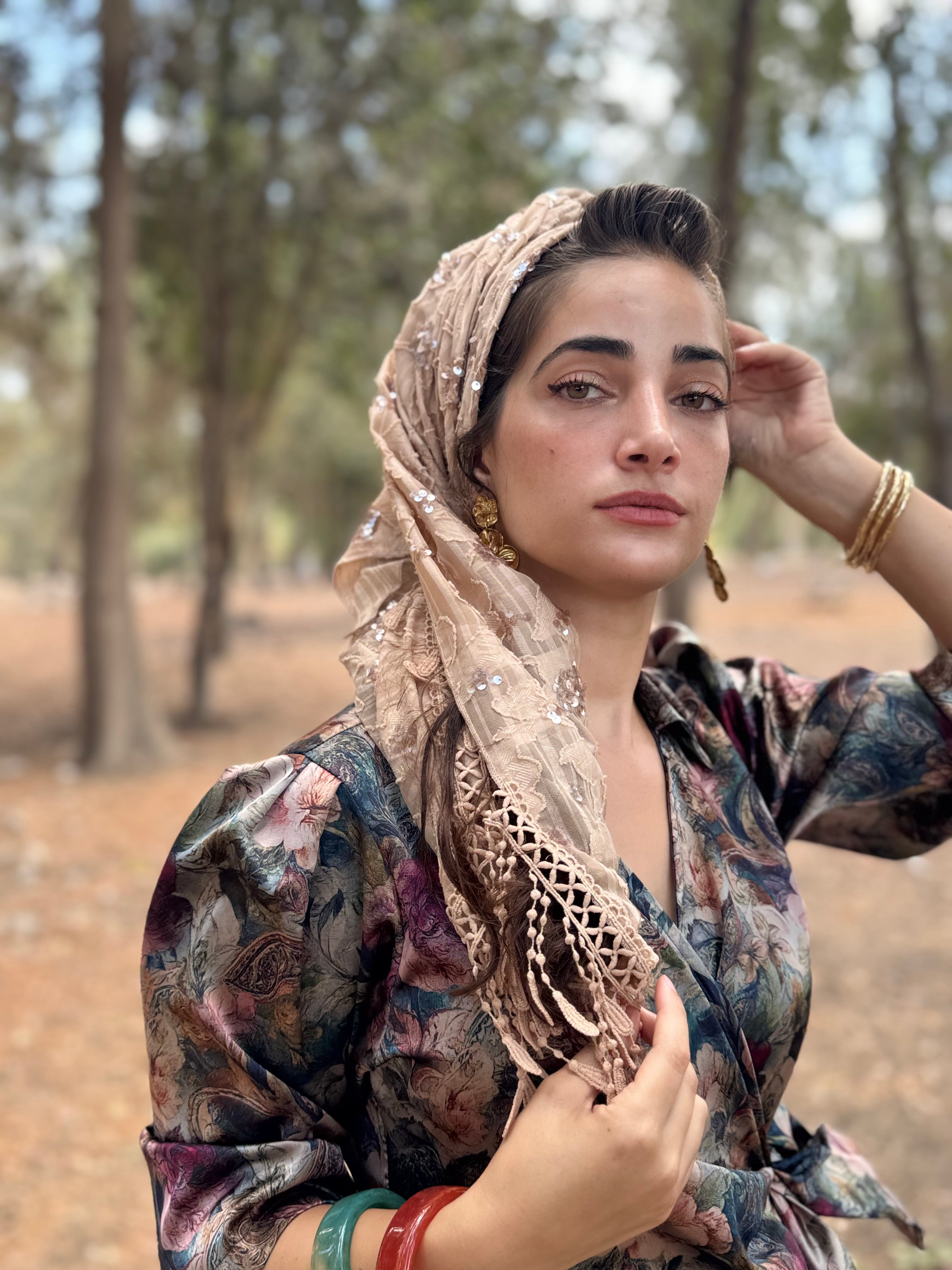 מטפחת ביוטי מוקה משולש (7937001423024)