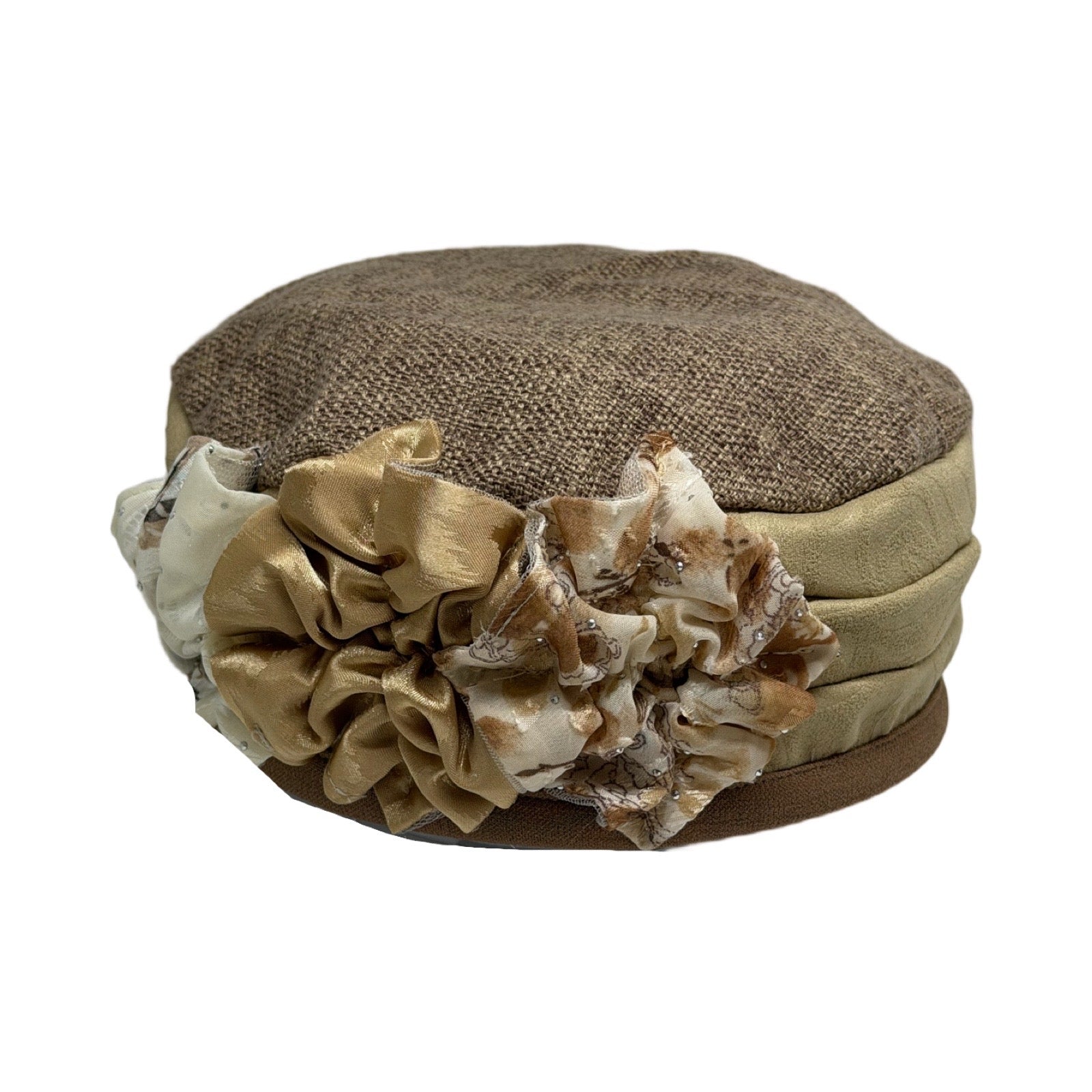 ברט קלאסי פרחים בז׳ - חום