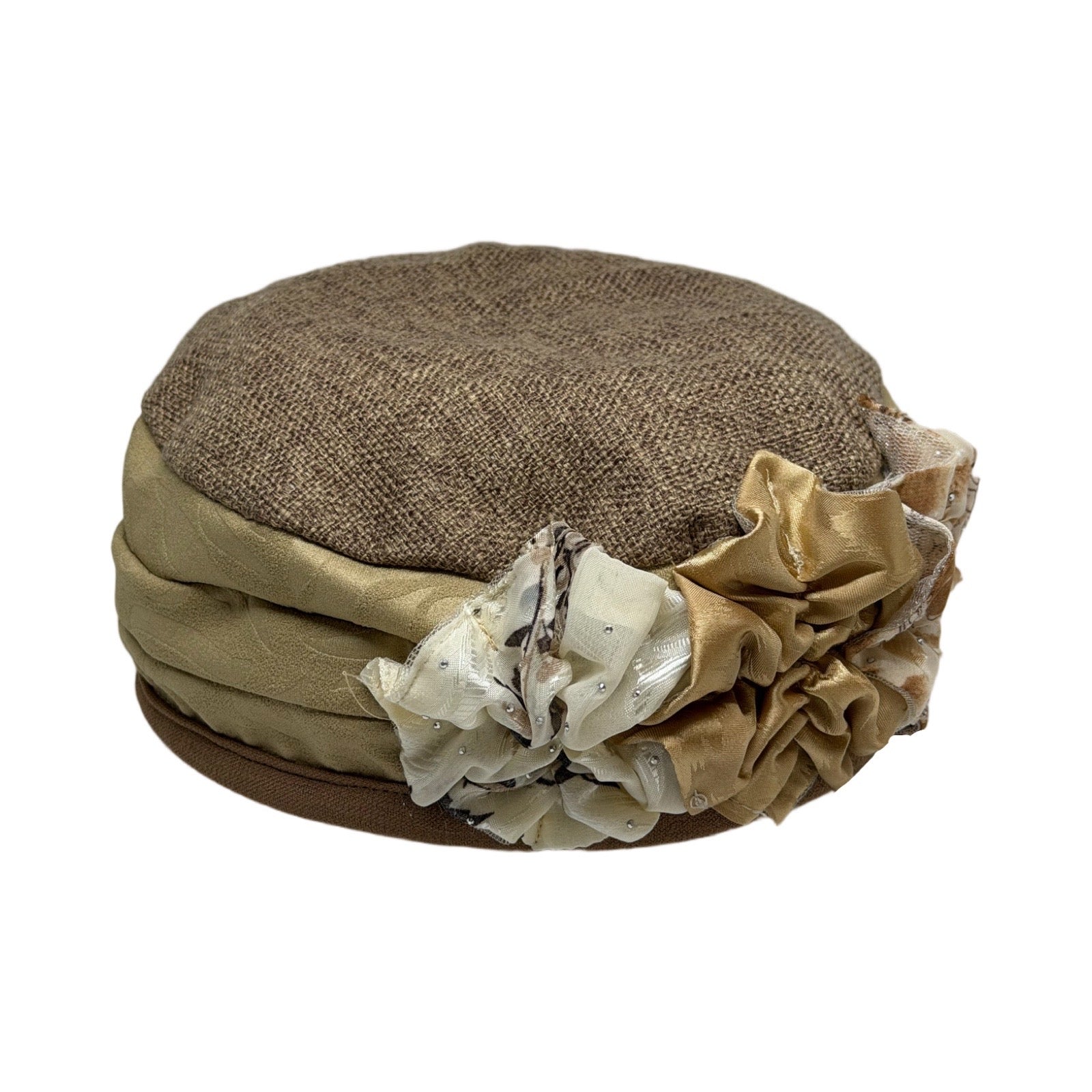 ברט קלאסי פרחים בז׳ - חום