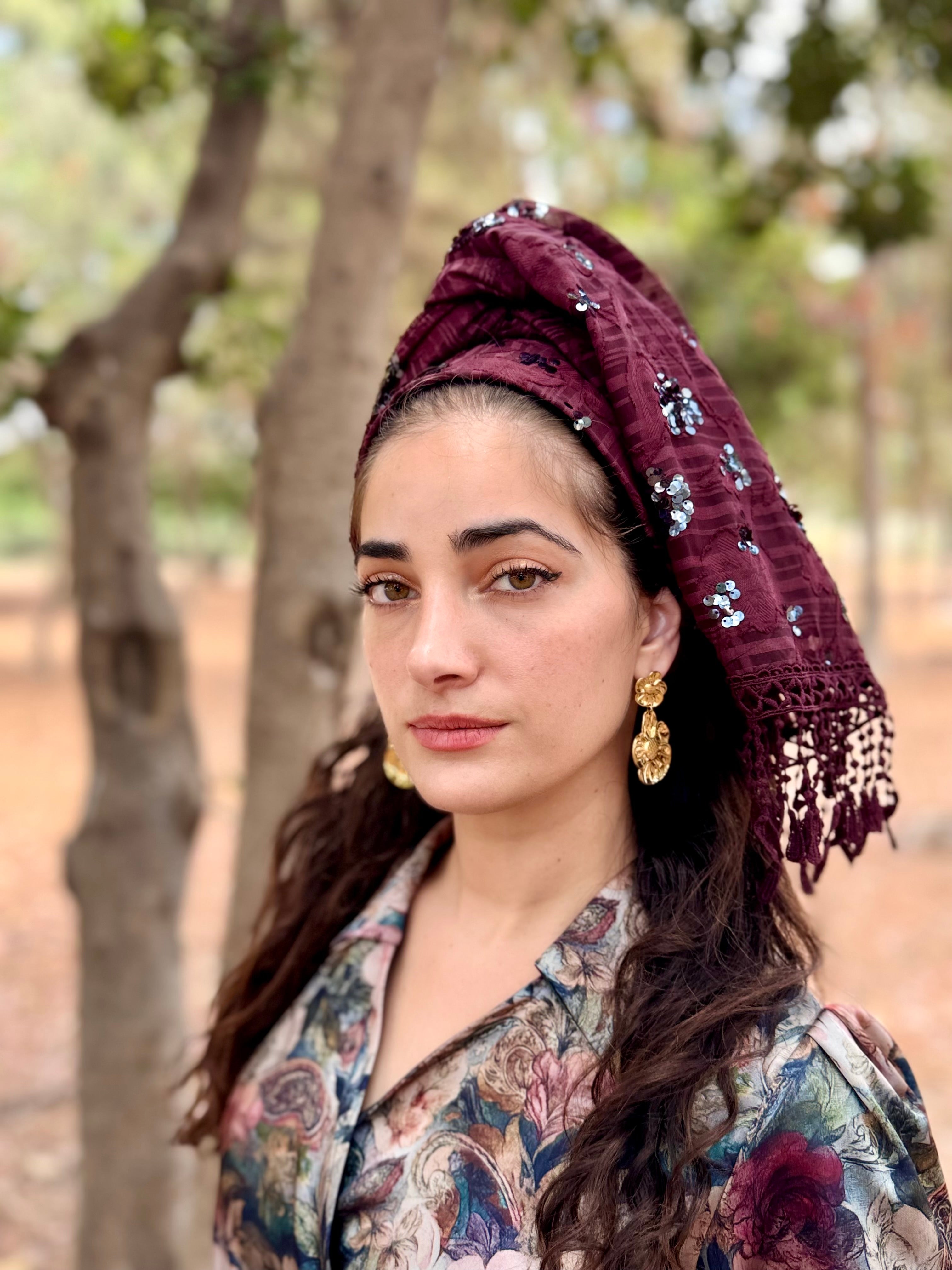 מטפחת ביוטי בורדו לונג (7939762520240)