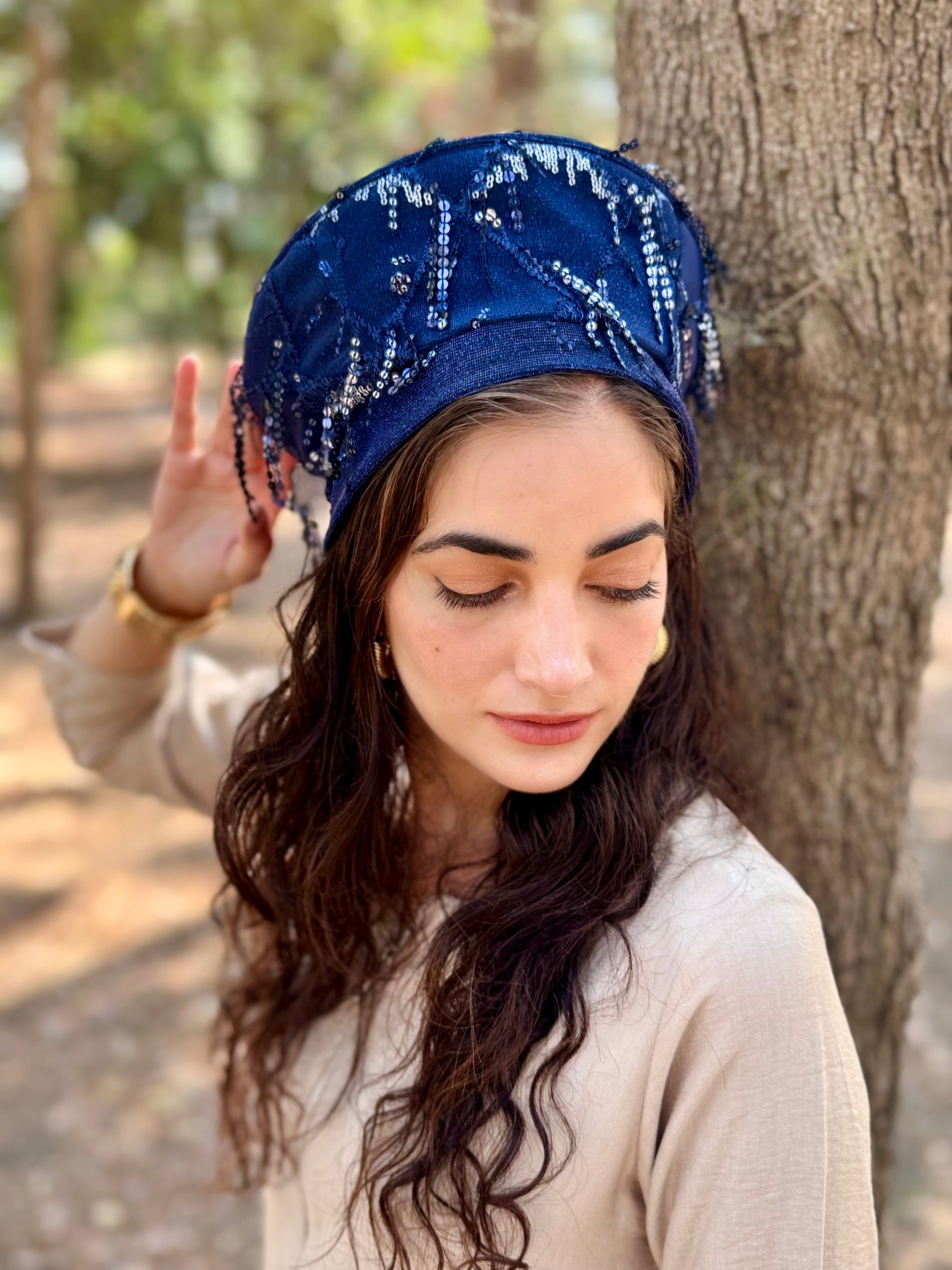  כובע שיק קומפורט פרנזים כחול כסף (7907269738672)