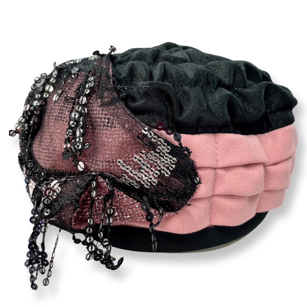 ברט מכווץ פרנזים ורוד כסף