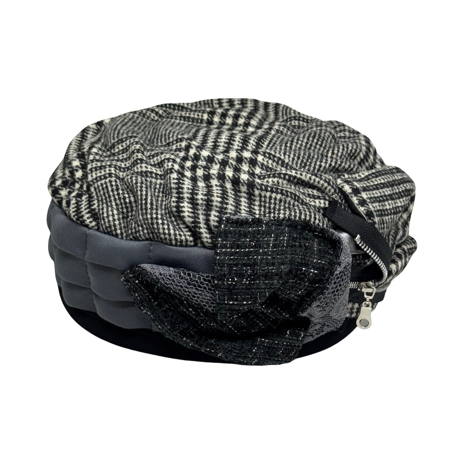 ברט מכווץ מקופלת רוכסן אפור