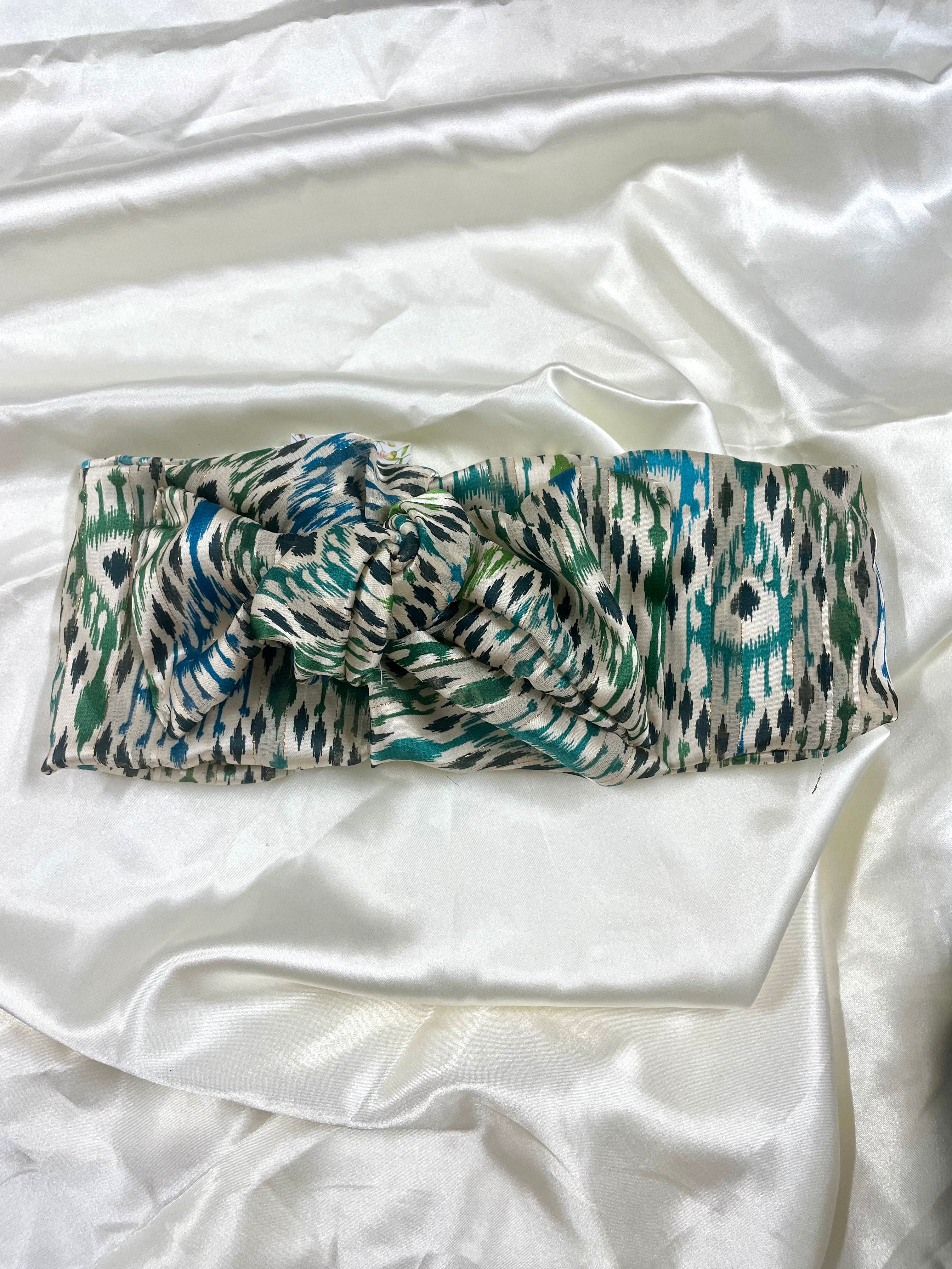 סרט סקוץ' קשור שיפון ירוק מודפס F14 (7906657337520)