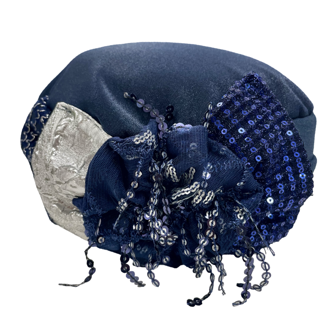 ברט קלאסי עלי כותרת כחול כסף (7903259984048)