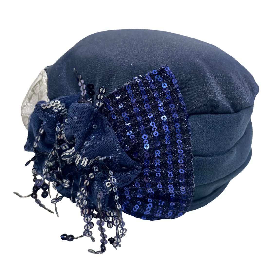 ברט קלאסי עלי כותרת כחול כסף (7903259984048)