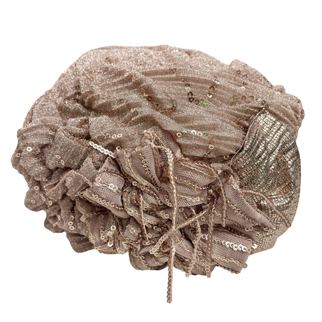 ברט מכווץ פרחים פייטים אפרסק (7903264309424)