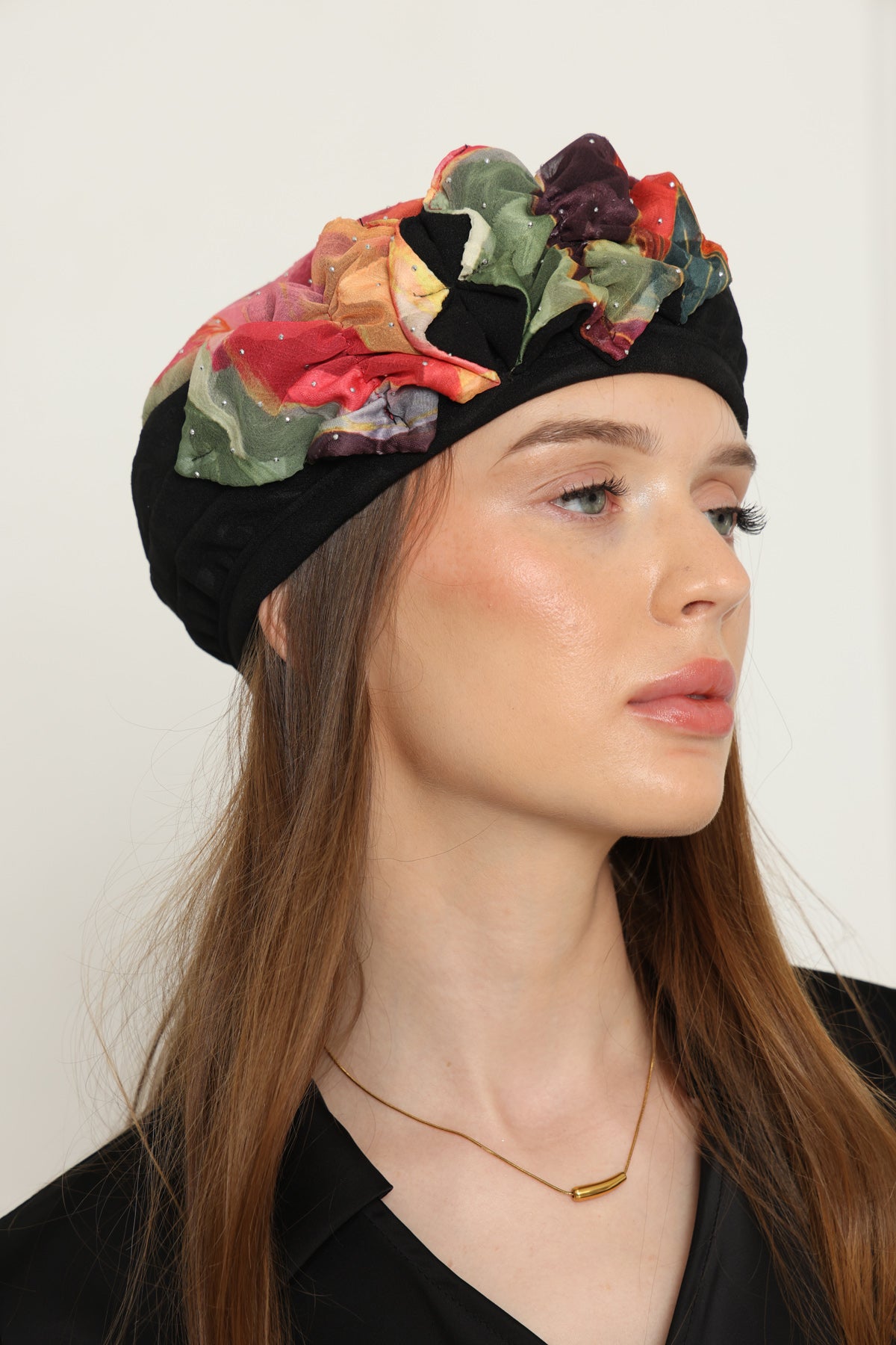 ברט קלאסי פרינט צבעוני קריסטלים