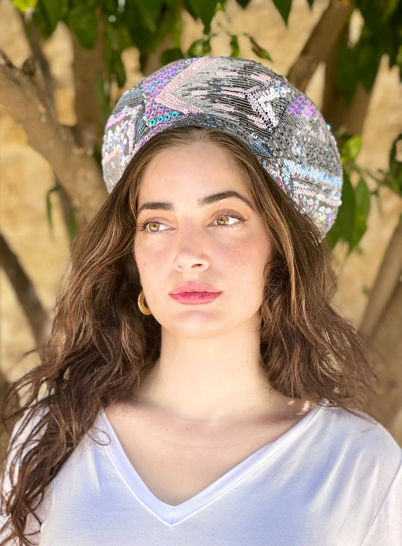 ⁨⁨⁨⁨⁨⁨⁨⁨⁨⁨⁨⁨⁨⁨כובע שיק פייטים ורודים ⁩⁩⁩⁩⁩⁩⁩⁩⁩⁩⁩⁩⁩⁩ (7714409578672)