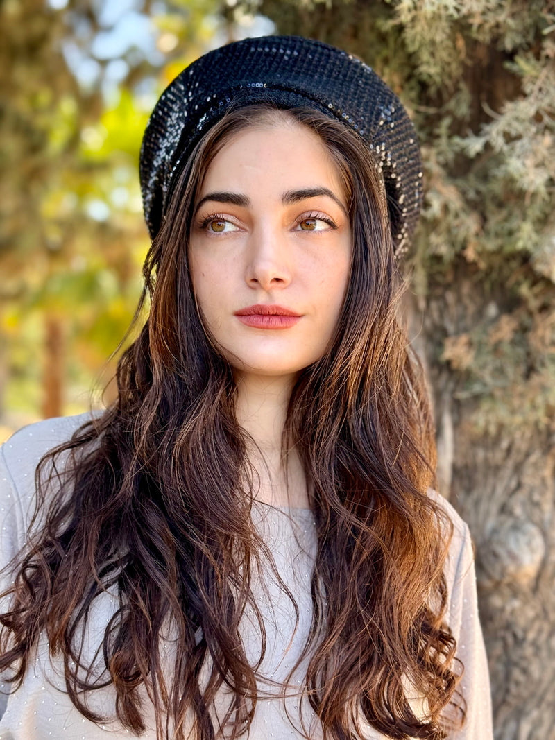 ⁨⁨⁨⁨ כובע שיק קומפורט פייטים שחורים ⁩⁩⁩⁩ (7817954132144)