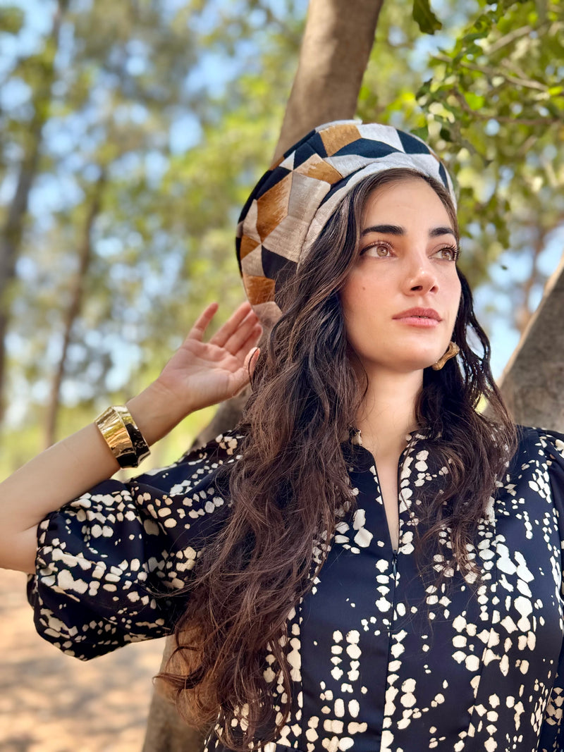 כובע שיק מעויינים קאמל אפור (7900037906608)