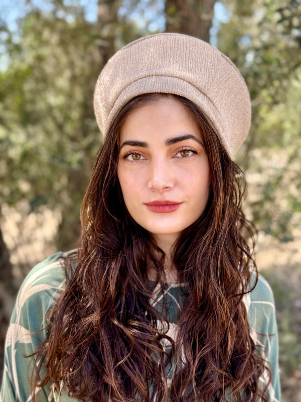 ⁨⁨⁨⁨ כובע שיק קומפורט פליסה אפרסק מוזהב ⁩⁩⁩⁩ (7817768173744)