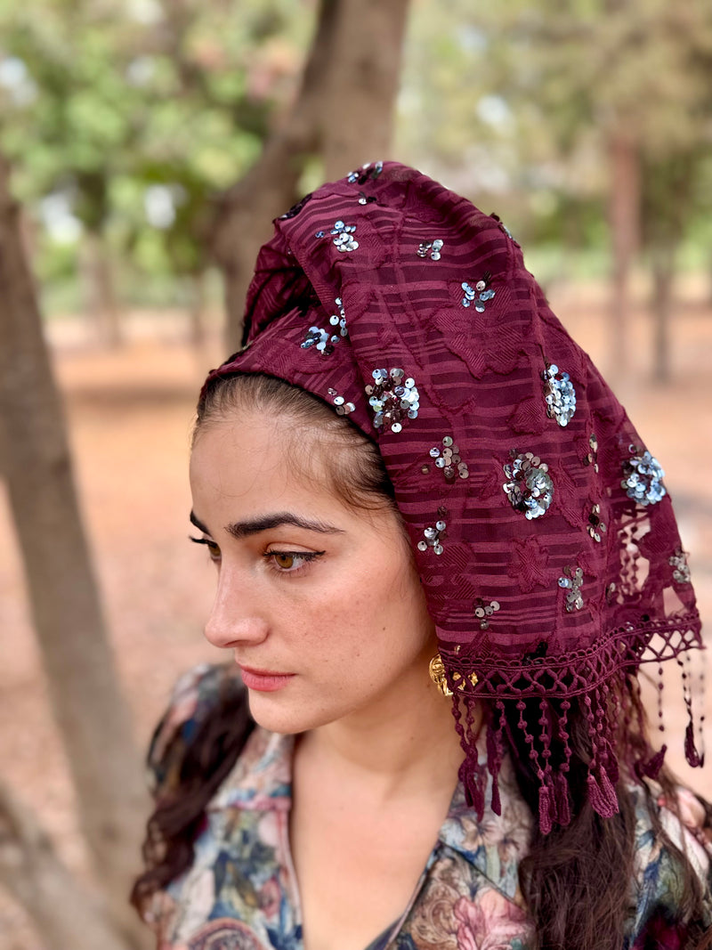 מטפחת ביוטי בורדו לונג (7939762520240)