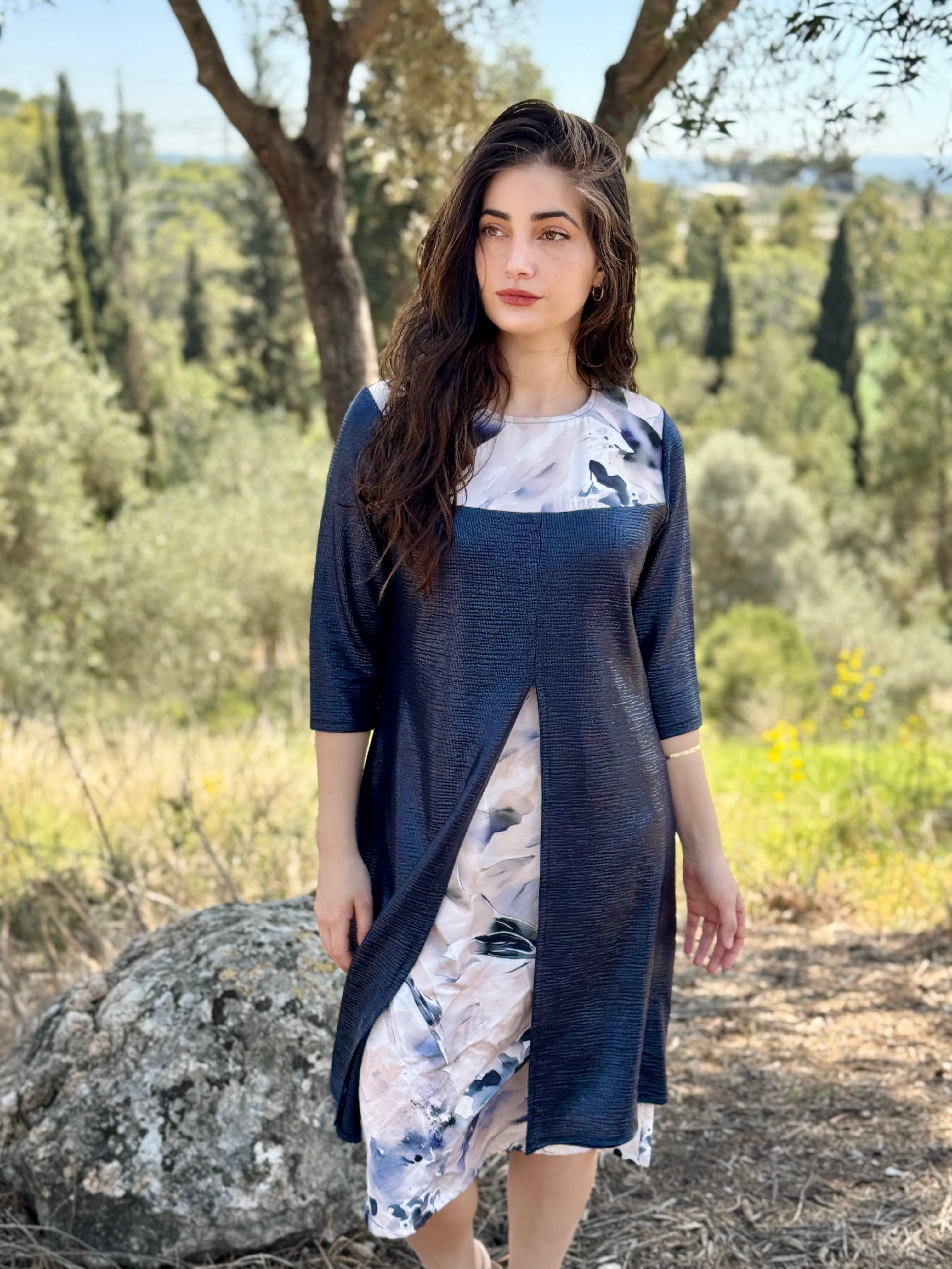 שמלת עדנה כחולה (7819561009328)