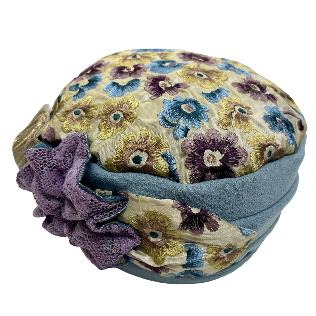 ⁨⁨⁨⁨⁨⁨ברט קלאסי רקום תכלת סגול