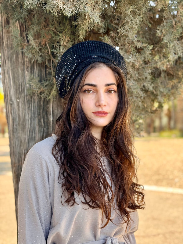 ⁨⁨⁨⁨ כובע שיק קומפורט פייטים שחורים ⁩⁩⁩⁩ (7817954132144)