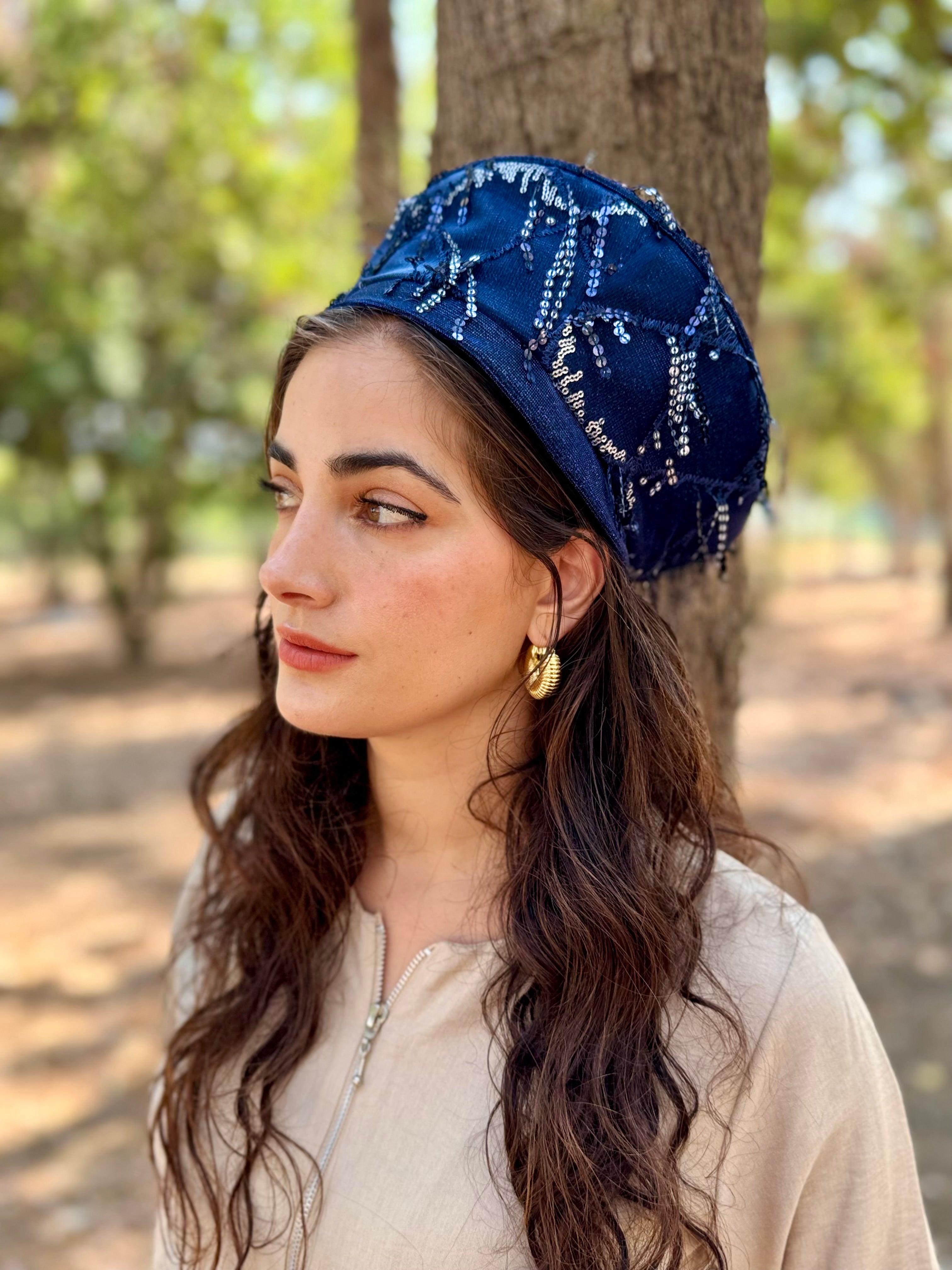 ⁨⁨⁨⁨ כובע שיק קומפורט פרנזים כחול כסף ⁩⁩⁩⁩ (7907269738672)