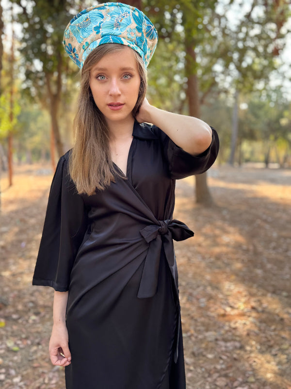 שמלת הלל שחורה סאטן (7939340337328)
