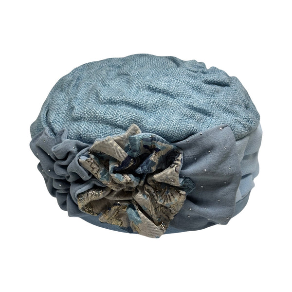 ברט מכווץ פרחים תכלת