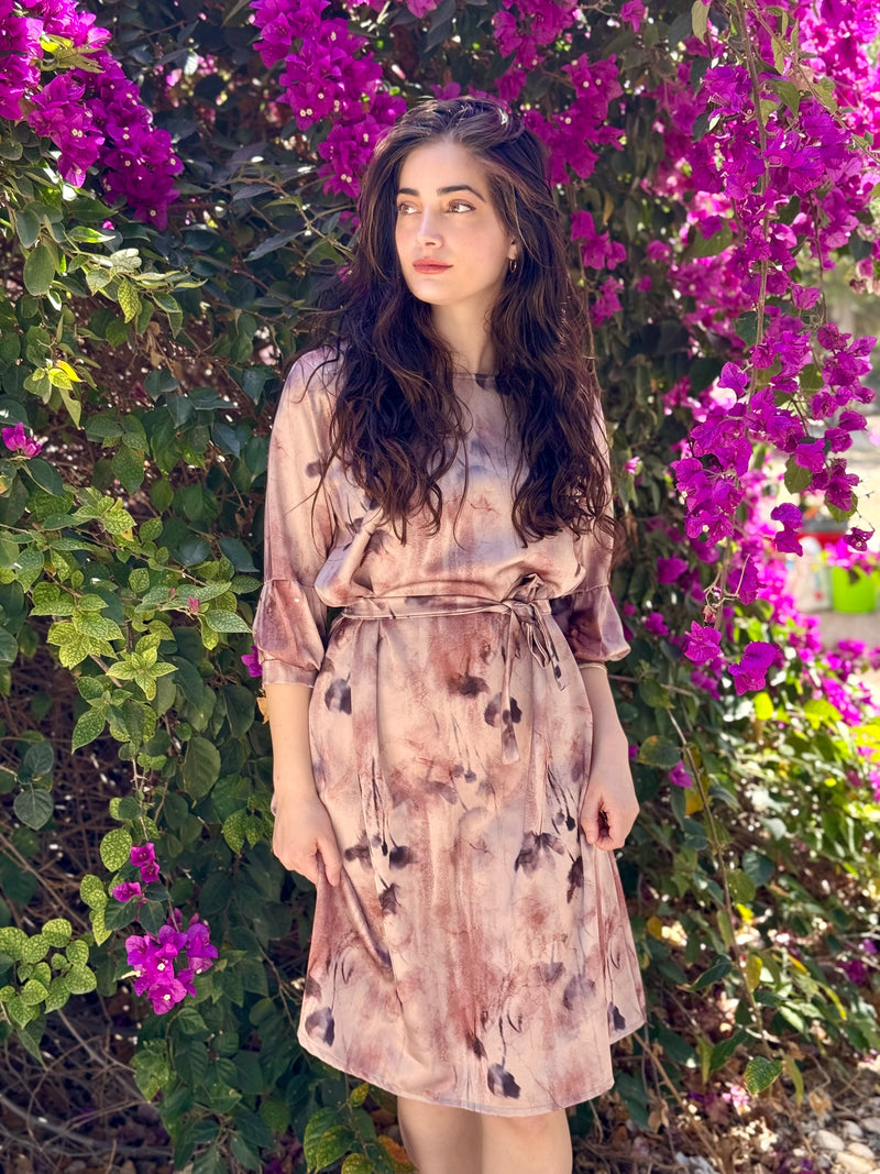 שמלת מיכאלה ורוד פרחוני (7819559207088)