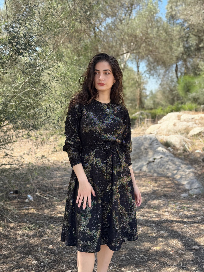 ⁨⁨⁨שמלת מיאל שחור זהב⁩⁩⁩⁩⁩ (7817990635696)