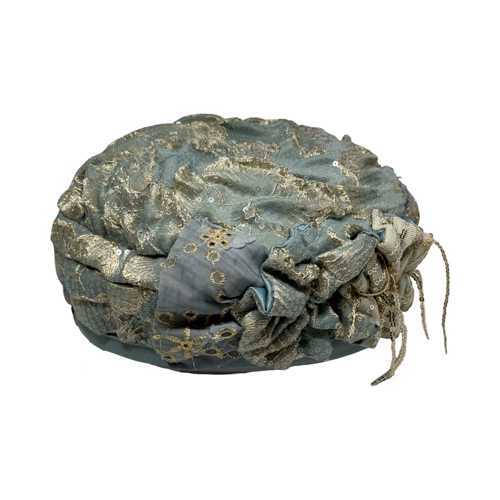 ברט מכווץ פייטים תכלת זהב