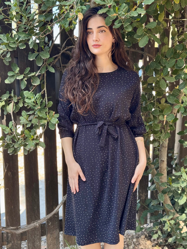 שמלת מיכאלה שחור קריסטל (7819559076016)