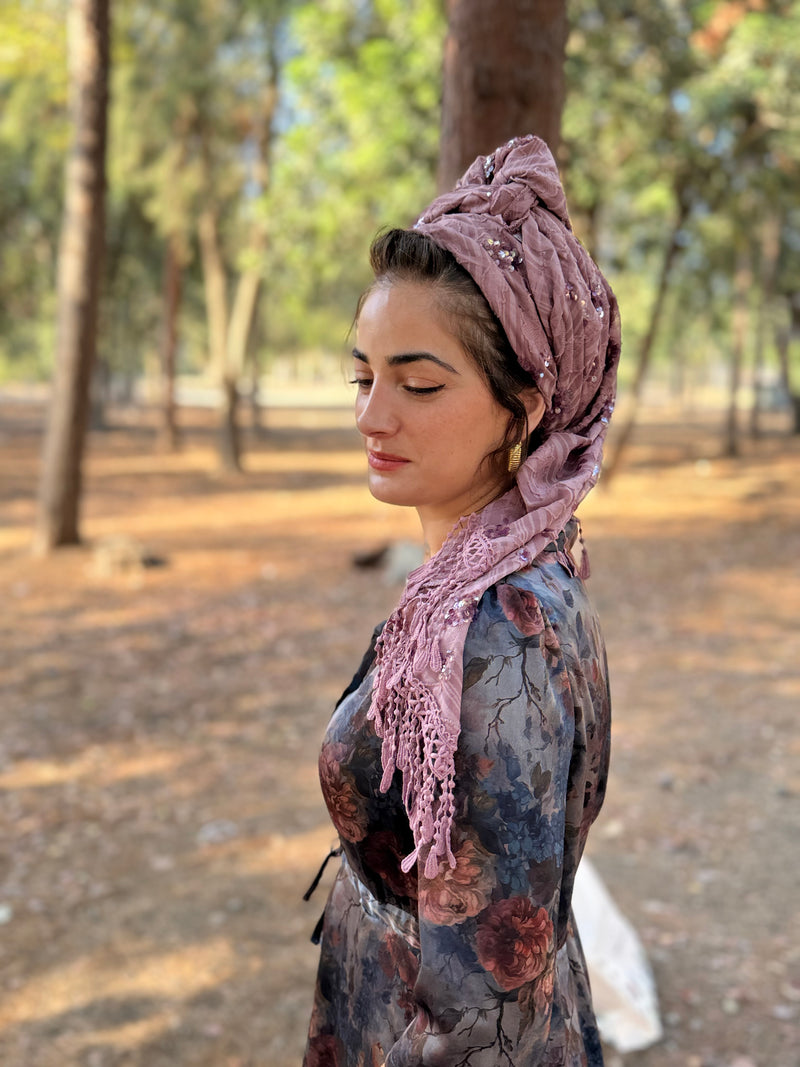 מטפחת ביוטי סגול-עתיק משולש (7937018331312)