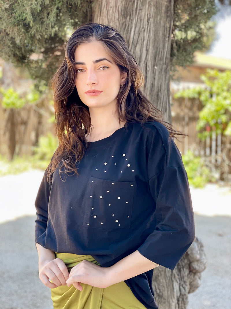 חולצת גליטר שחורה (7751116128432)