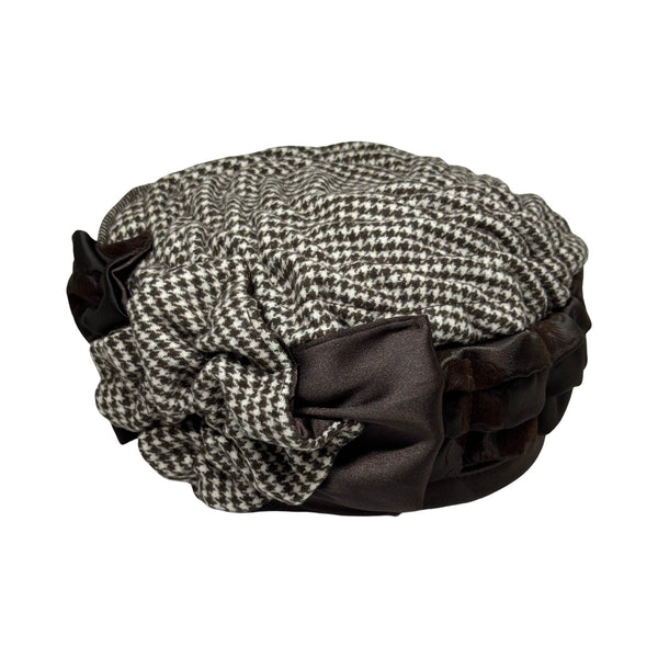 ברט מכווץ פרחים פפיטה חום