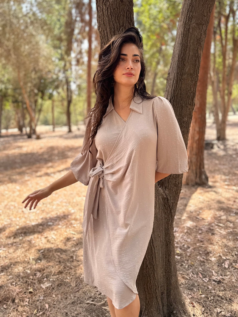 שמלת הלל קרם משובצת אבנים (7939358326960)