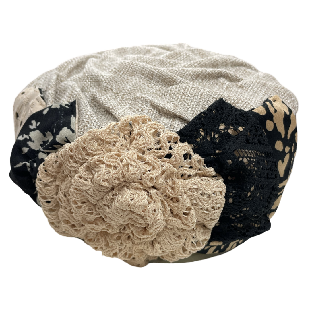 ⁨⁨⁨⁨⁨⁨⁨⁨⁨⁨⁨⁨⁨⁨⁨ברט מכווץ שושן בז׳ שחור (7817944039600)