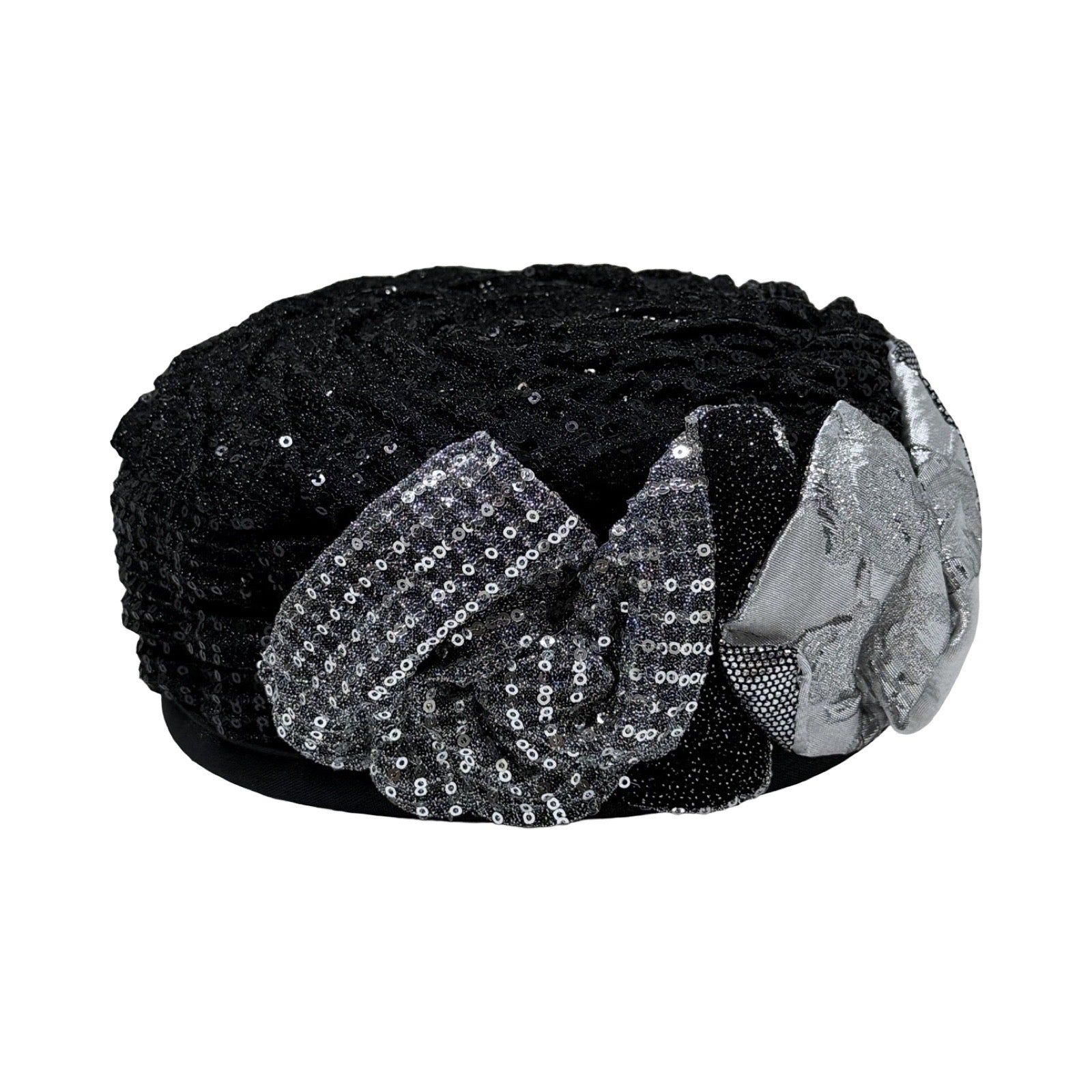 ברט מכווץ שושן אלגנט שחור כסוף פייט