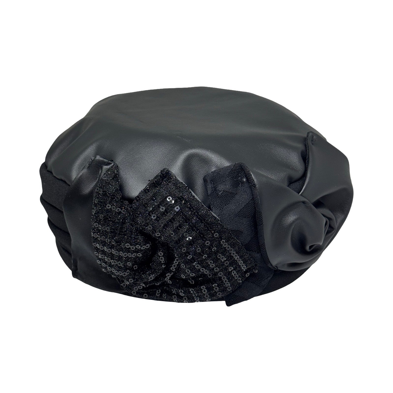 ברט קלאסי שושנים אלגנט דמוי עור שחור