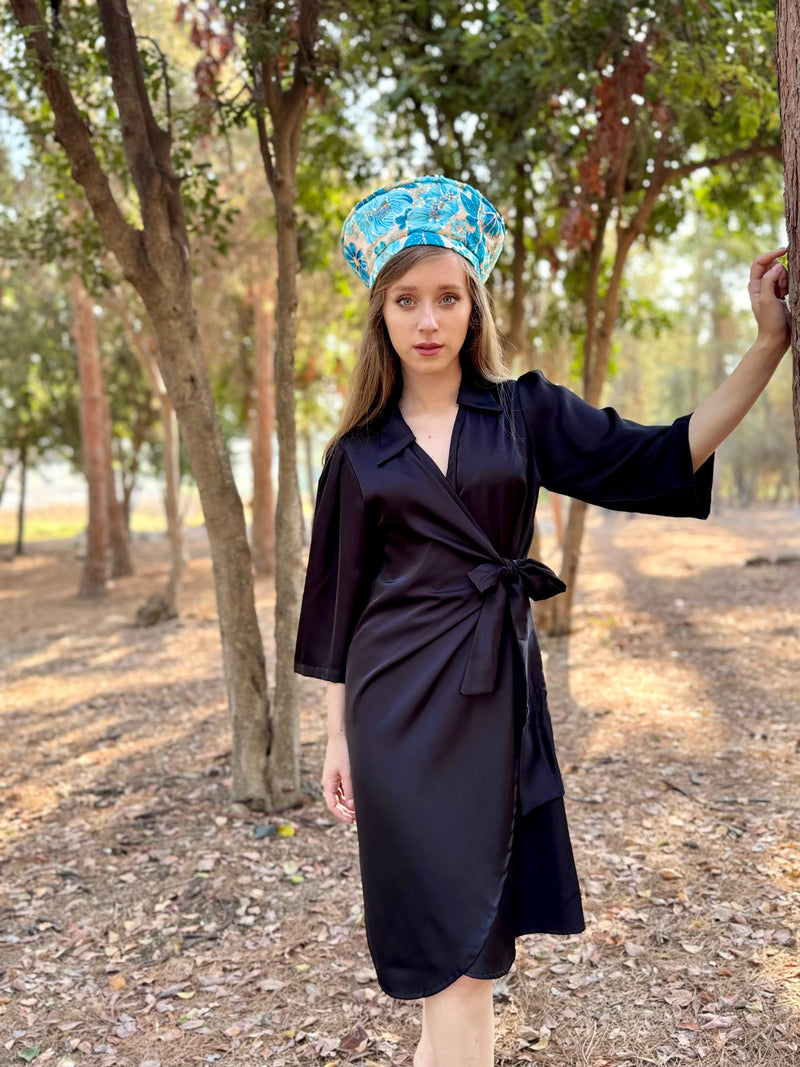 שמלת הלל שחורה סאטן (7939340337328)