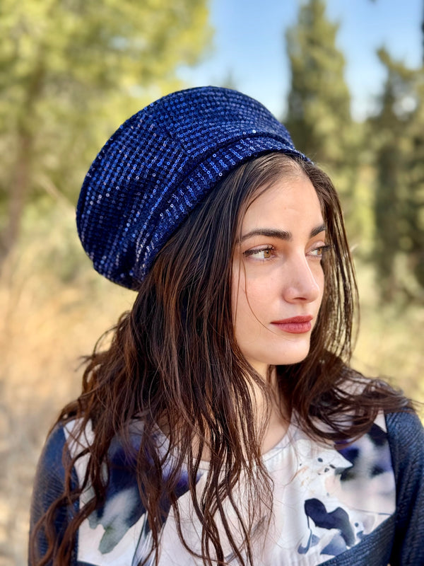 ⁨⁨⁨⁨ כובע שיק קומפורט פייטים כחולים ⁩⁩⁩⁩ (7817779708080)