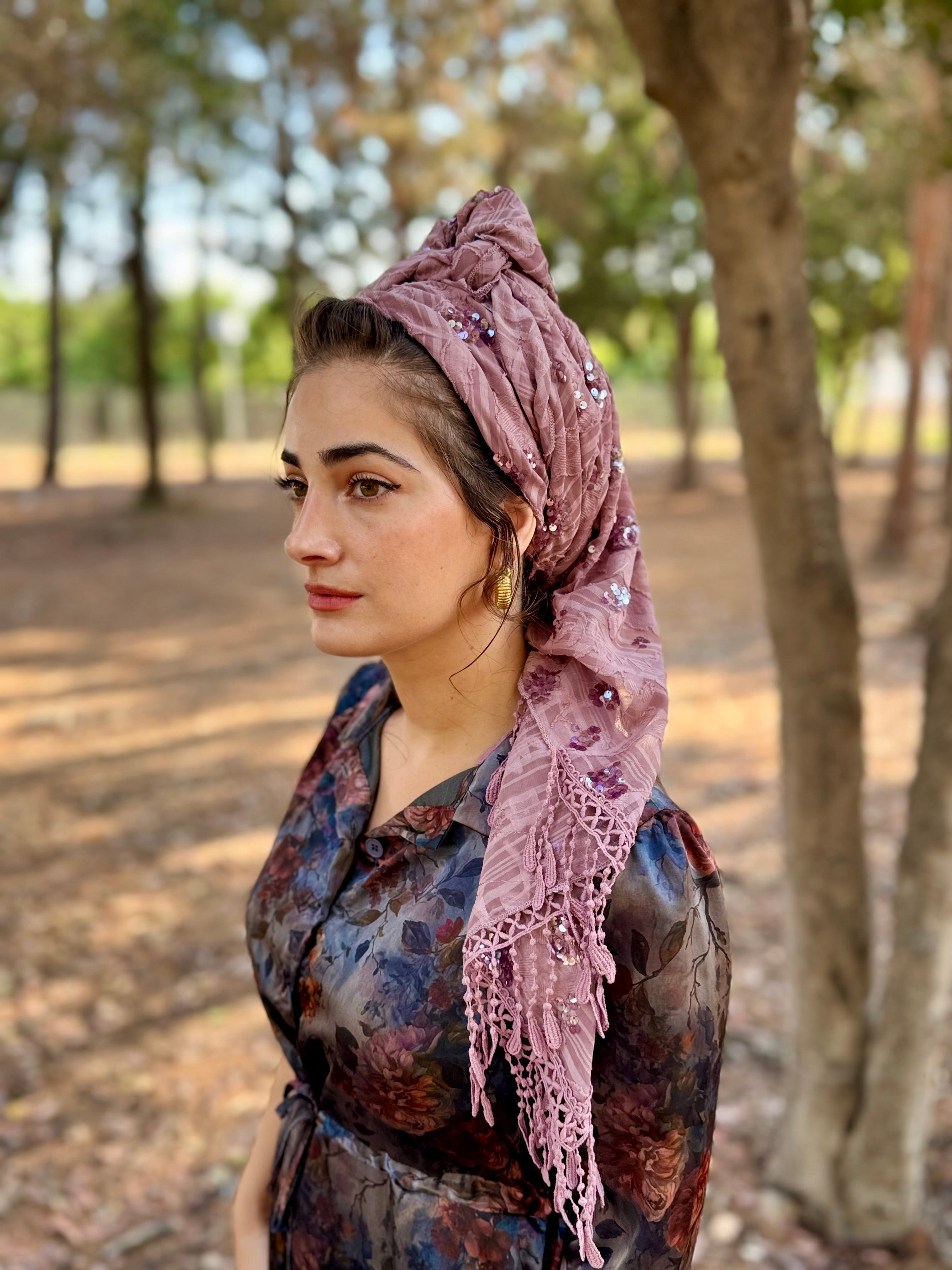 מטפחת ביוטי סגול-עתיק משולש (7937018331312)