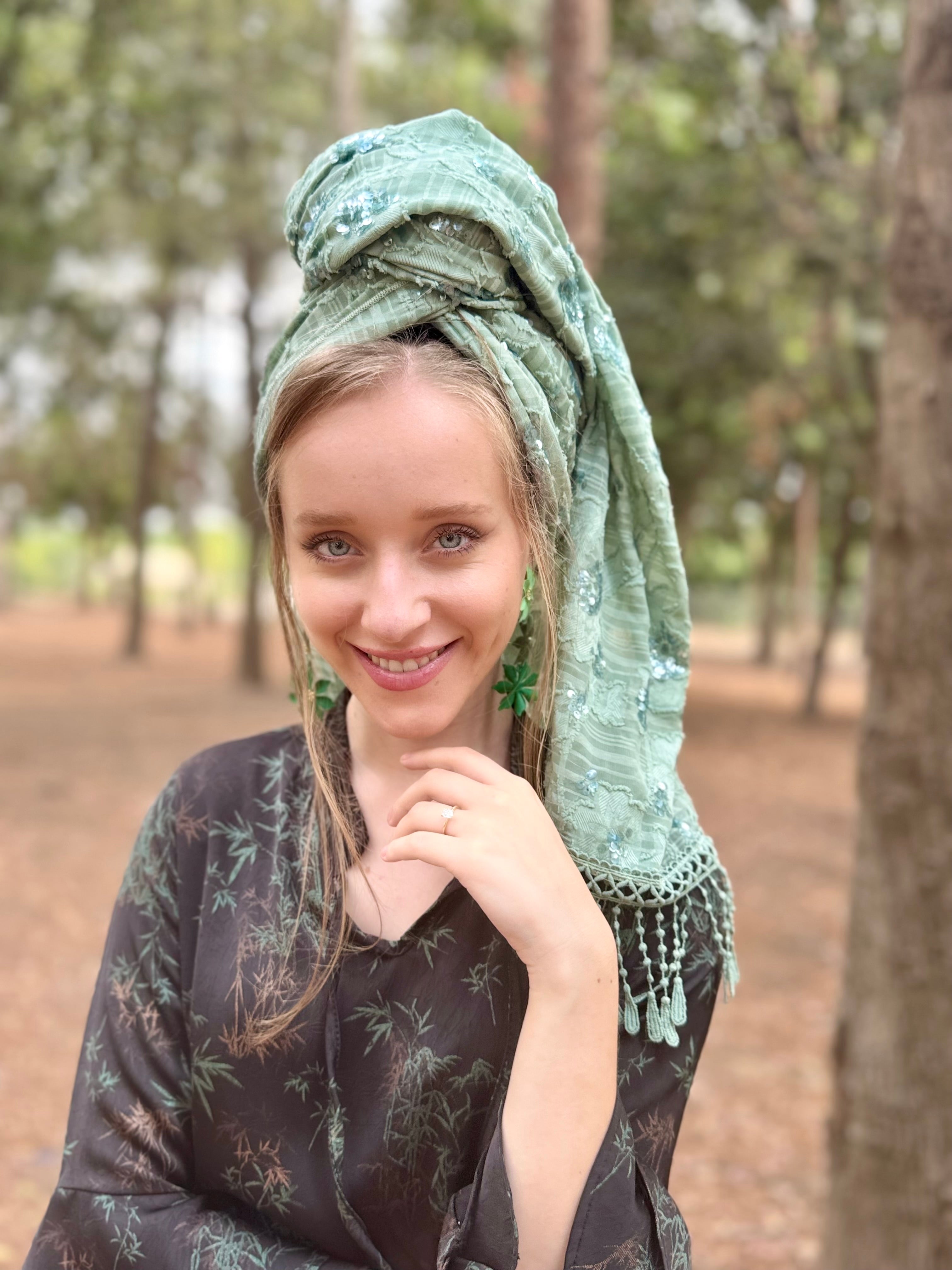 מטפחת ביוטי ירוקה לונג (7939757080752)