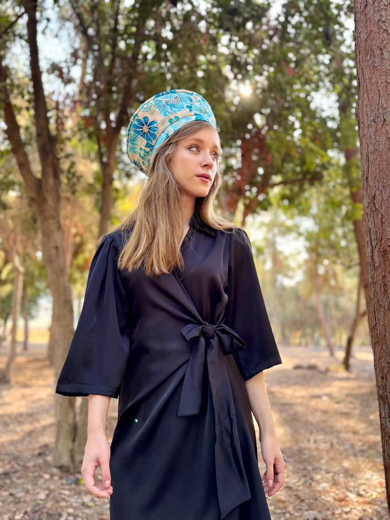 שמלת הלל שחורה סאטן (7939340337328)