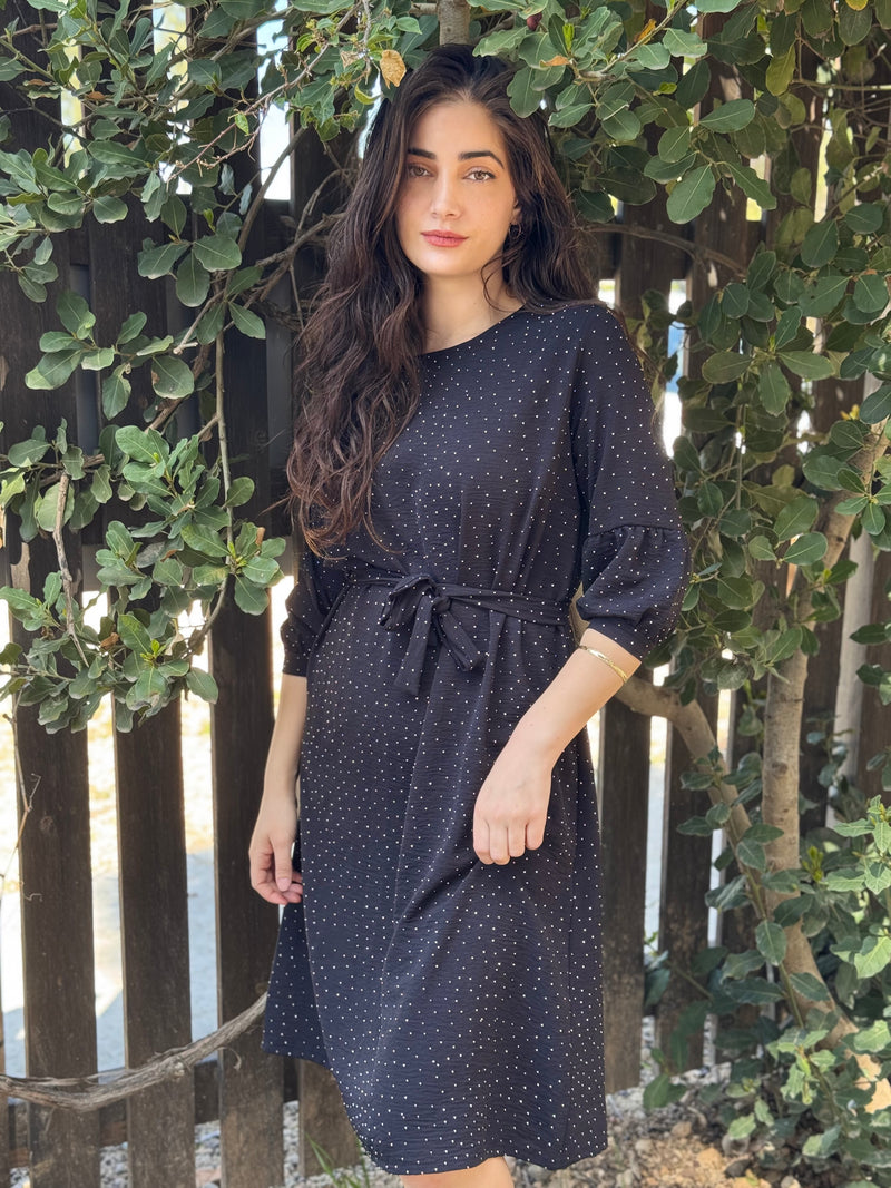 שמלת מיכאלה שחור קריסטל (7819559076016)